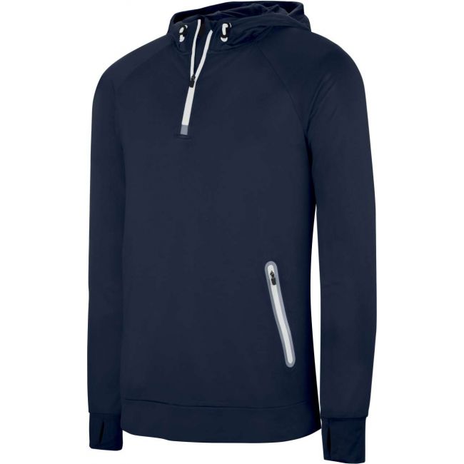 Zip neck hooded sports sweatshirt culoare navy marimea 3xl