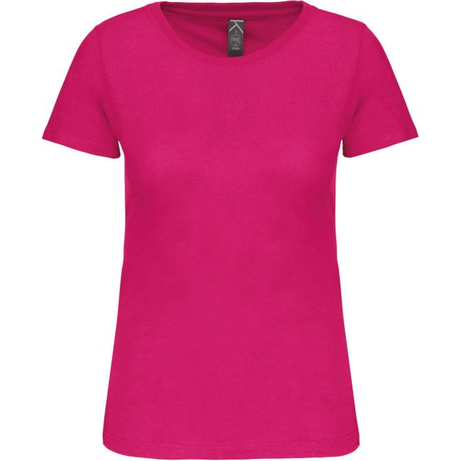 Ladies' bio150 crew neck t-shirt culoare fuchsia marimea m