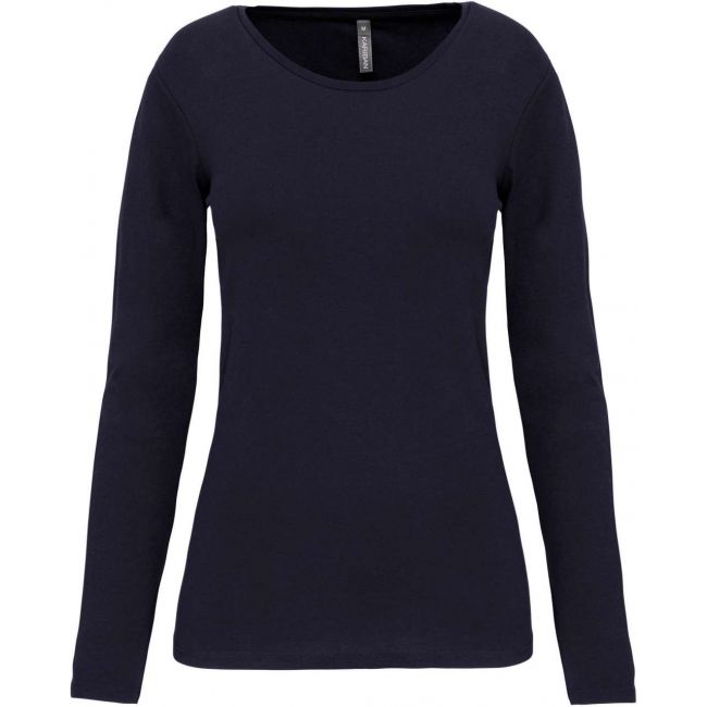 Ladies long-sleeved crew neck t-shirt culoare navy marimea l