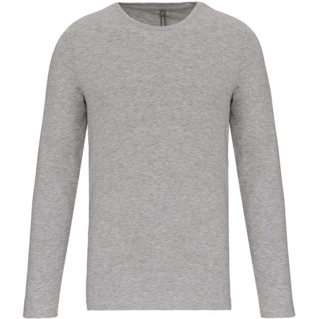 Men's long-sleeved crew neck t-shirt culoare light grey heather marimea 3xl