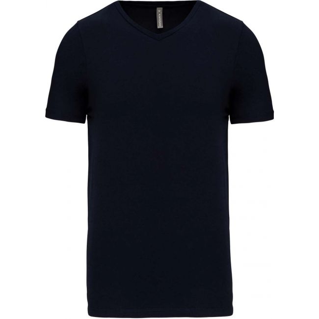 Men's short-sleeved v-neck t-shirt culoare navy marimea 3xl