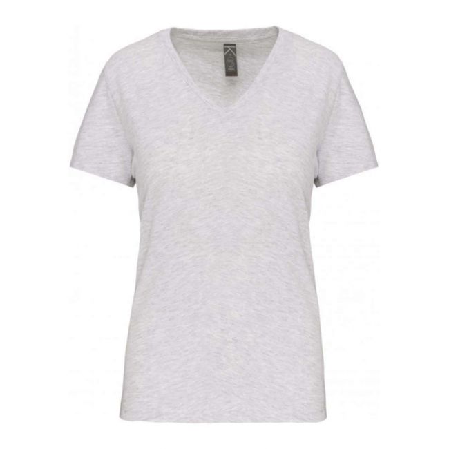 Ladies' bio150 v-neck t-shirt culoare ash heather marimea 2xl