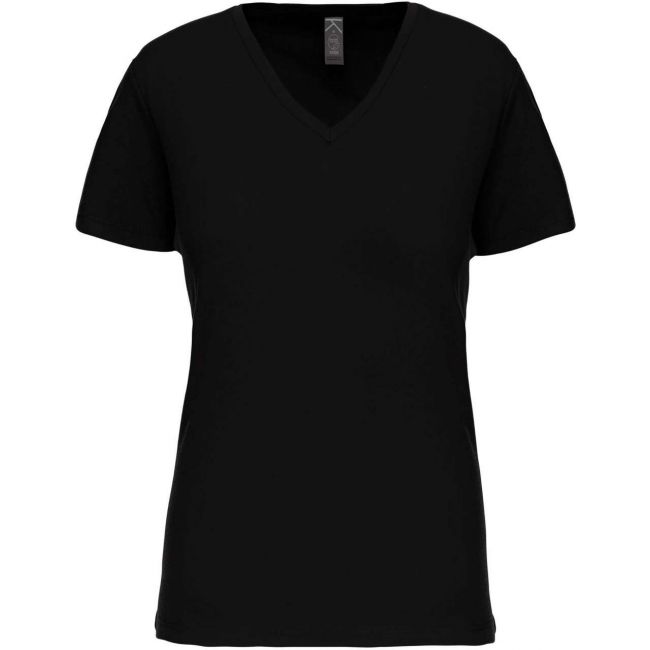 Ladies' bio150 v-neck t-shirt culoare black marimea l