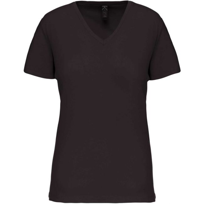 Ladies' bio150 v-neck t-shirt culoare dark grey marimea 3xl