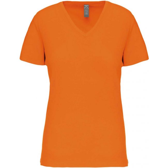 Ladies' bio150 v-neck t-shirt culoare orange marimea xl