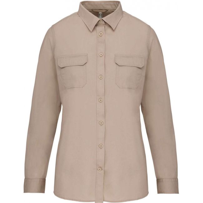 Ladies' long sleeved safari shirt culoare beige marimea l