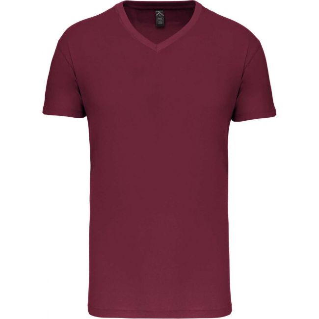 Men's bio150 v-neck t-shirt culoare wine marimea m