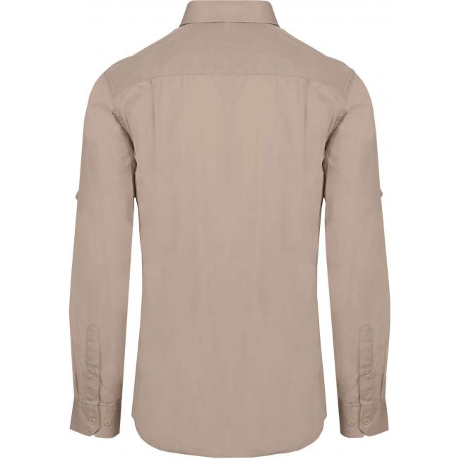 Men's long-sleeved safari shirt culoare beige marimea 3xl