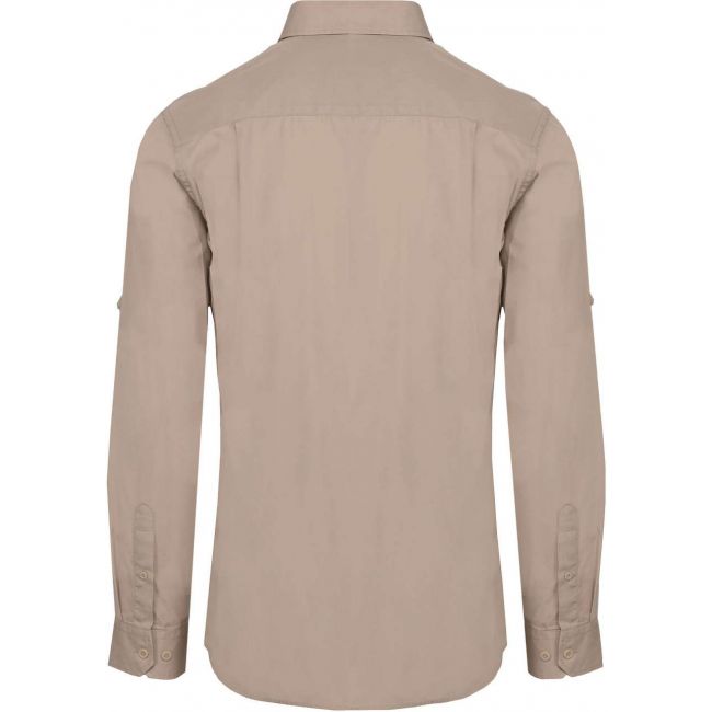 Men's long-sleeved safari shirt culoare beige marimea m