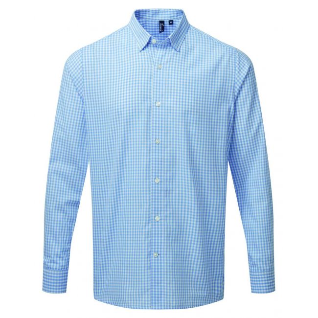 'maxton' check men's long sleeve shirt culoare light blue/white marimea s