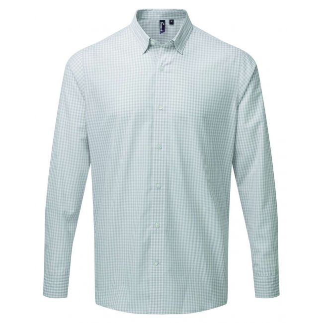 'maxton' check men's long sleeve shirt culoare silver/white marimea l