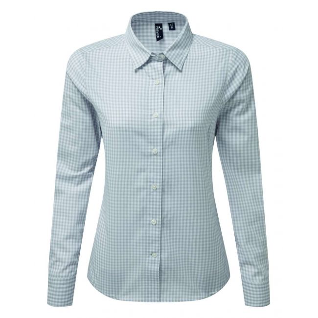 'maxton' check women's long sleeve shirt culoare silver/white marimea 2xl