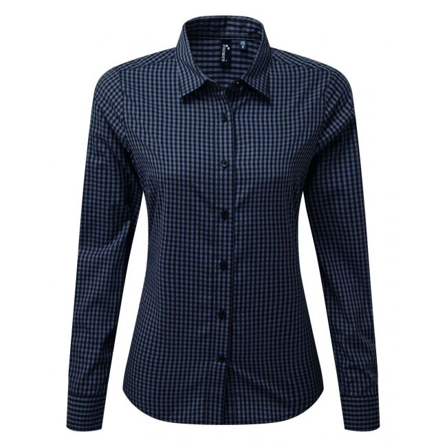 'maxton' check women's long sleeve shirt culoare steel/black marimea m