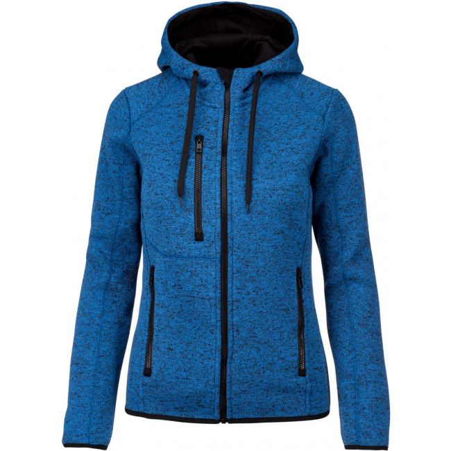 Ladies’ heather hooded jacket culoare light royal blue mélange marimea xs