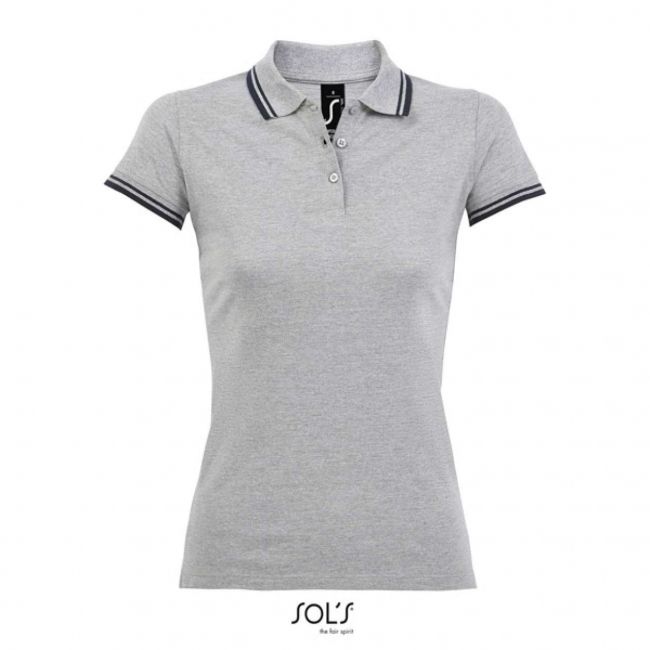 Sol's pasadena women - polo shirt culoare grey/navy marimea 2xl