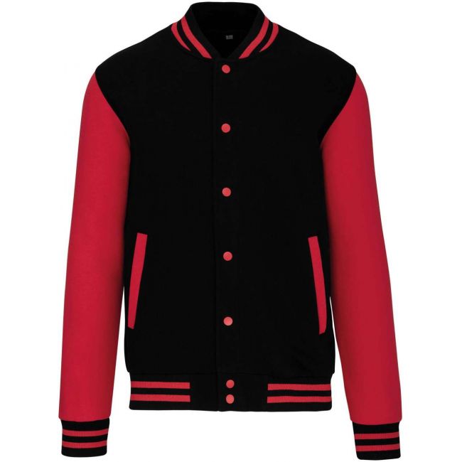 Unisex teddy fleece jacket culoare black/red marimea xs