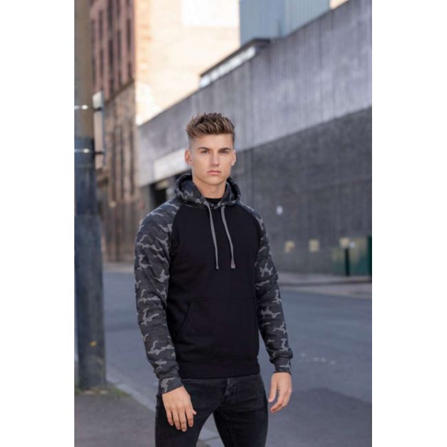 Baseball hoodie culoare solid black/black camo marimea 2xl