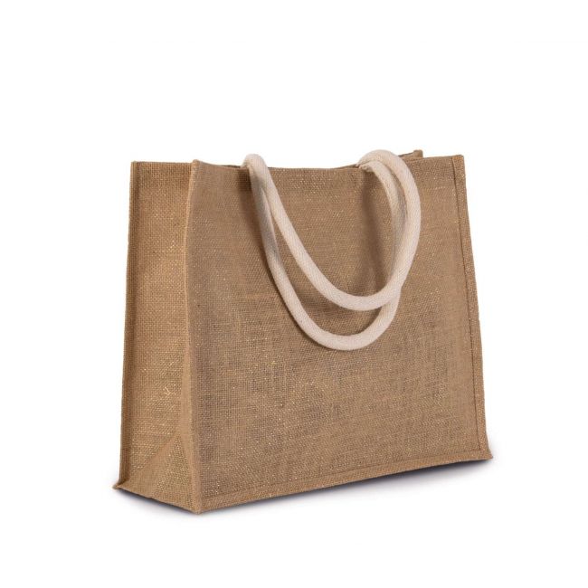 Jute beach bag culoare natural/gold marimea u