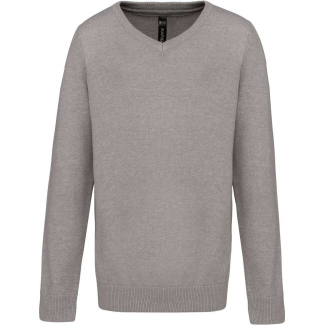 Kids' v-neck jumper culoare grey melange marimea 12/14