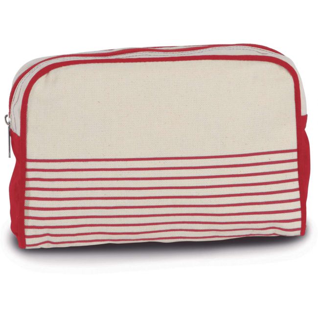 Vanity case in cotton canvas - duffel style culoare natural/red marimea u