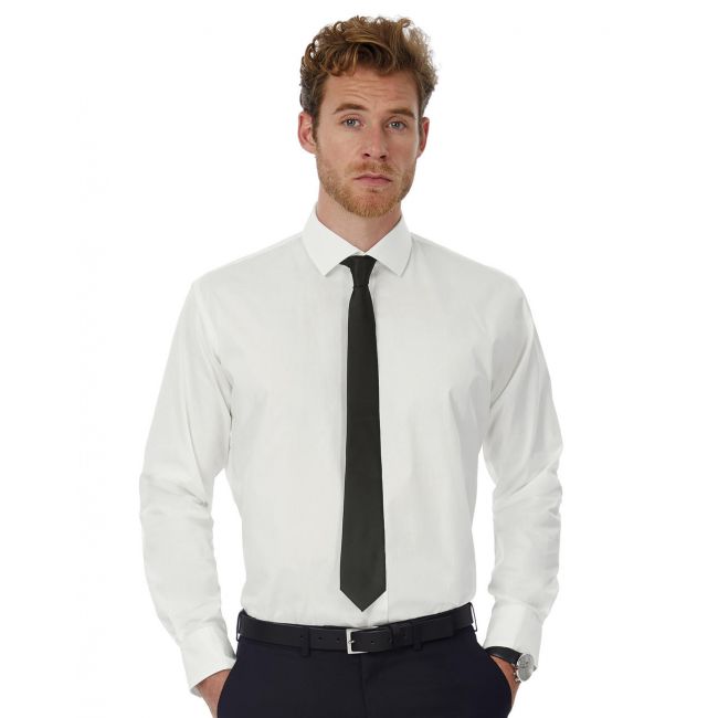 Black tie lsl/men shirt white marimea s