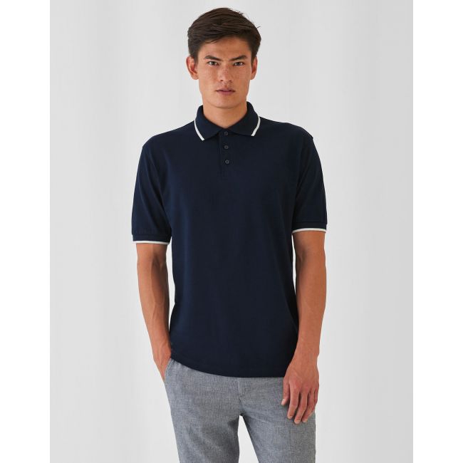 Safran sport tipped polo white/royal marimea s