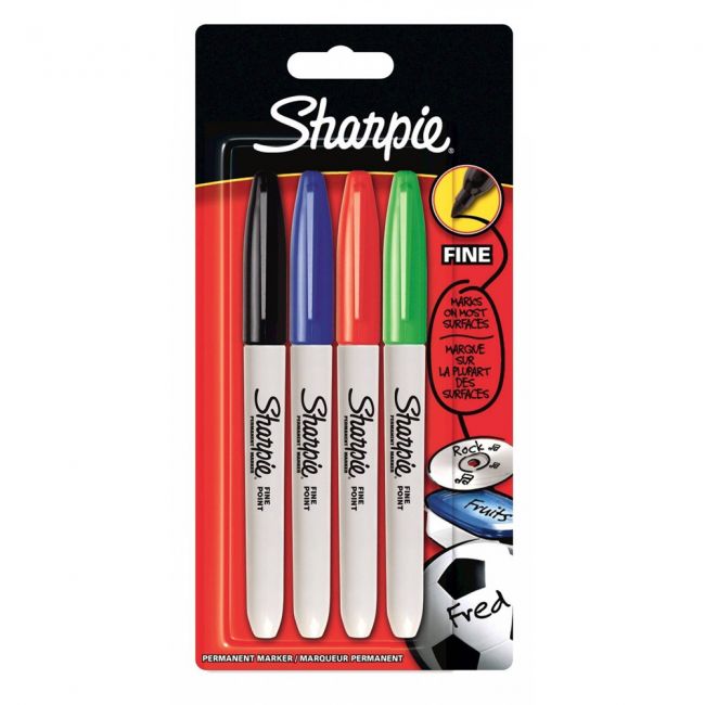 Set marker permanent papermate, sharpie, 4 culori, standard