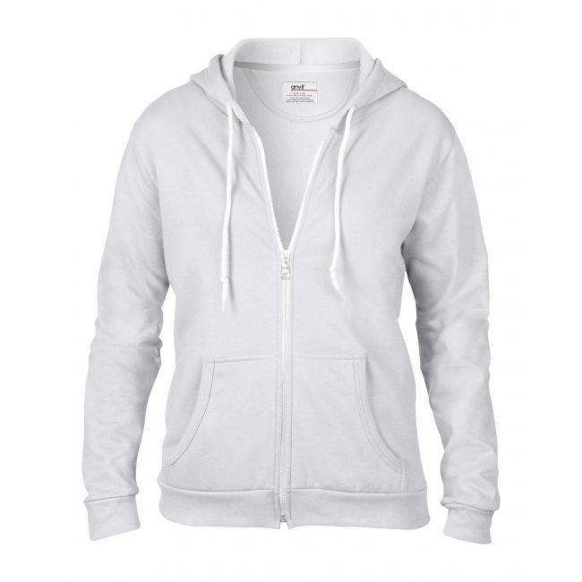 Women's full-zip hooded fleece culoare white marimea s