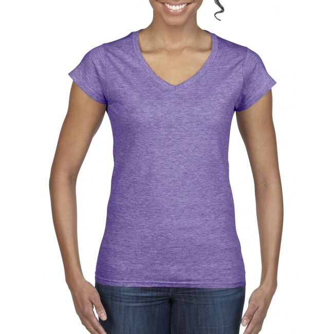 Softstyle® ladies' v-neck t-shirt culoare heather purple marimea 2xl