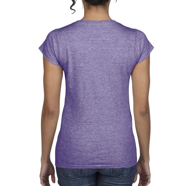 Softstyle® ladies' v-neck t-shirt culoare heather purple marimea 2xl