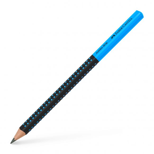 Creion grafit b jumbo grip two tone negru-albastru 2022 faber-castell