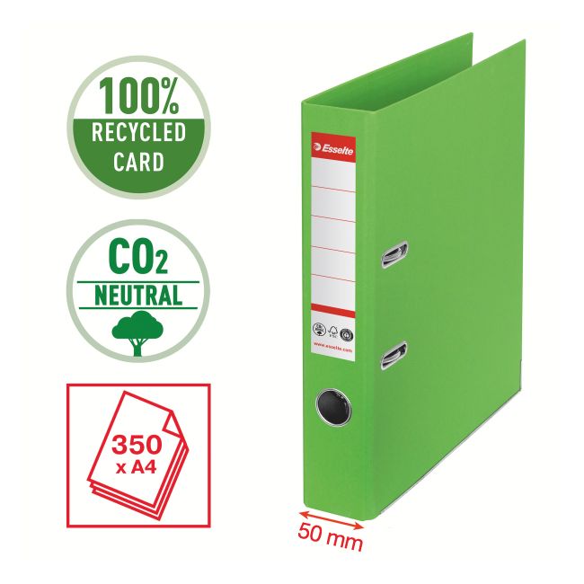 Biblioraft carton reciclat 5cm verde nr1 power fsc esselte