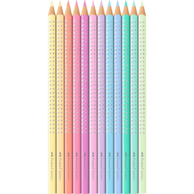 Set cadou 12 creioane colorate pastel sparkle faber-castell