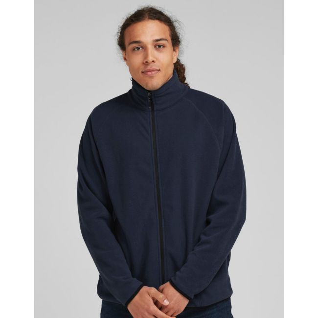 Men's full zip microfleece dark black marimea s