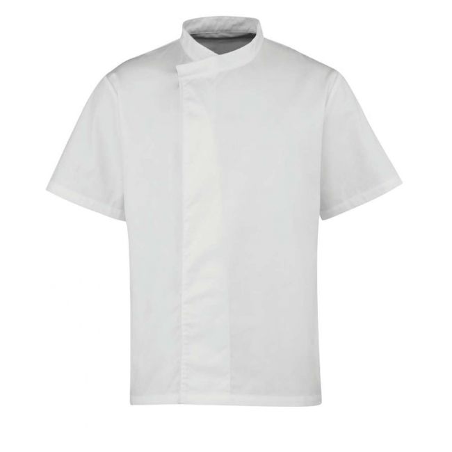 ‘culinary’ chef’s short sleeve pull on tunic culoare white marimea xl