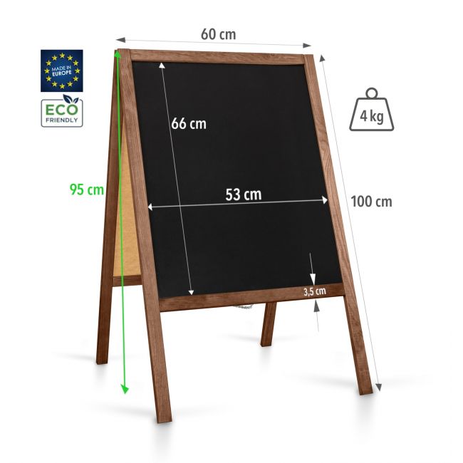 Panou stradal din lemn (blackboard) classic m (60x100 cm)