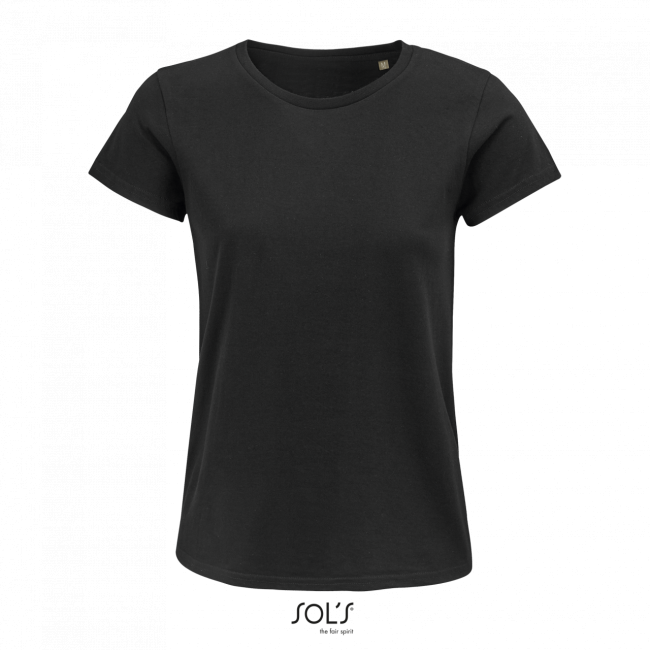 Sol's crusader women - round-neck fitted jersey t-shirt culoare deep black marimea 2xl