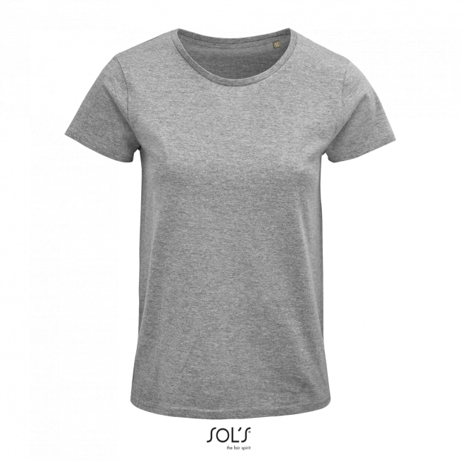 Sol's crusader women - round-neck fitted jersey t-shirt culoare grey melange marimea xl