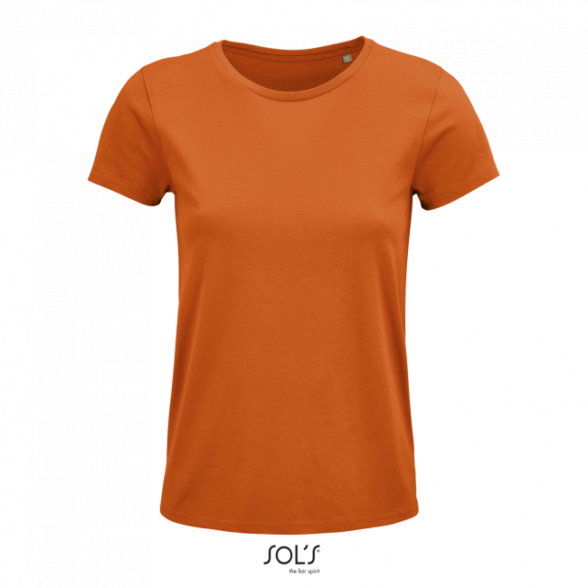 Sol's crusader women - round-neck fitted jersey t-shirt culoare orange marimea l