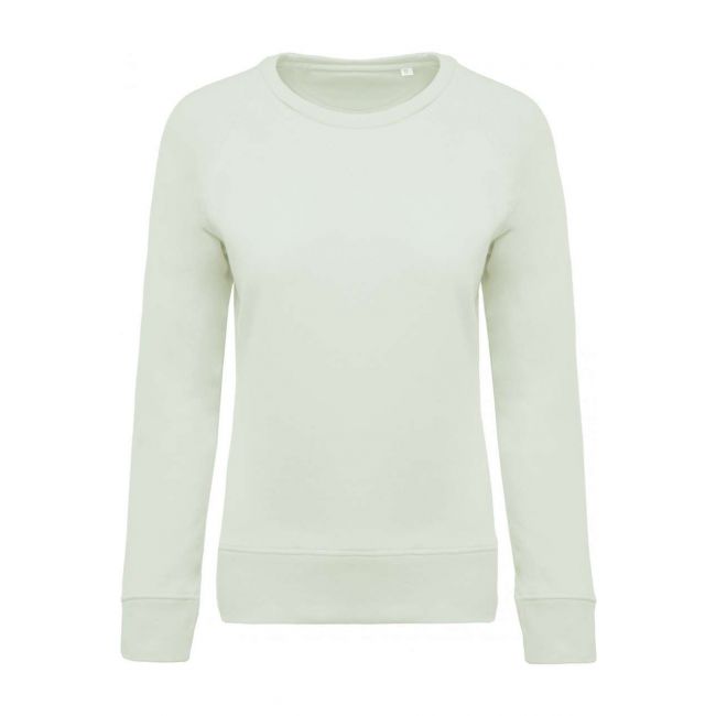 Ladies’ organic cotton crew neck raglan sleeve sweatshirt culoare sage marimea m