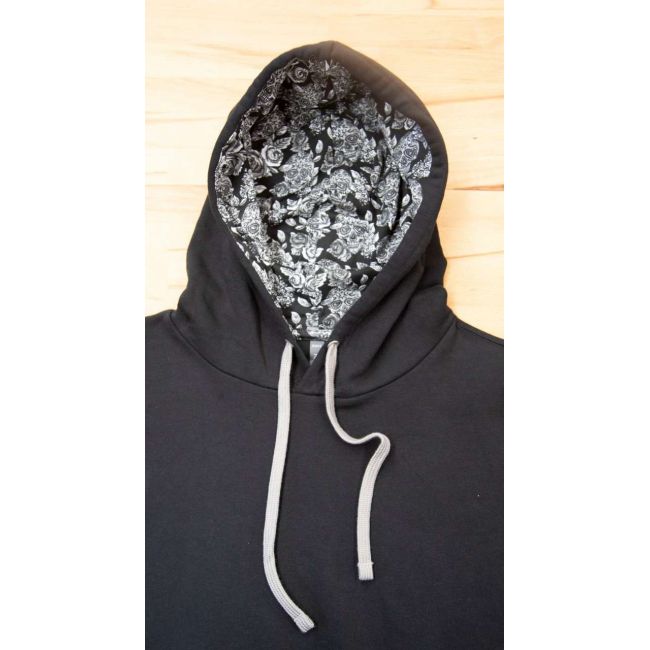 Unisex contrast patterned hooded sweatshirt culoare black/mexican skull marimea l