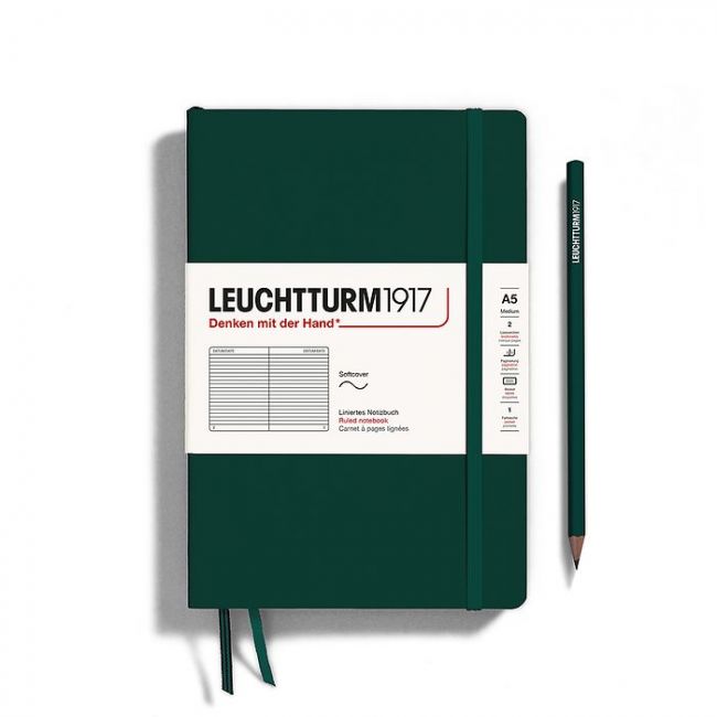 Caiet a5 dr cop. flexibila verde padure leuchtturm