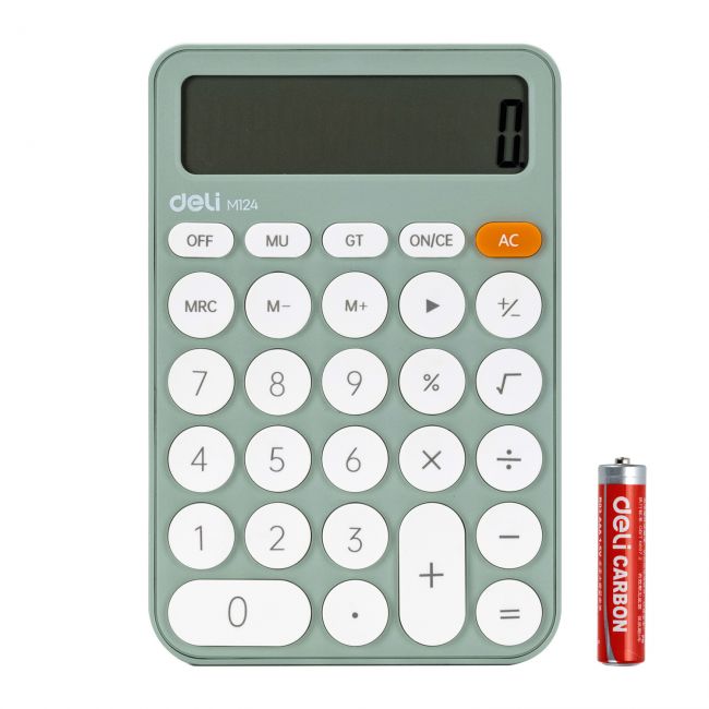 Calculator birou 12dig plastic fashion em124 vernil deli