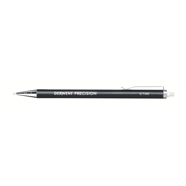 Blister creion mecanic 0.7mm profesional negru +mine + 2 radiere derwent