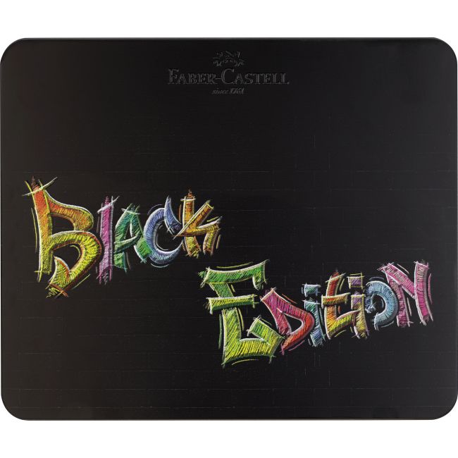 Creioane colorate 100 culori black edition cutie metal faber-castell