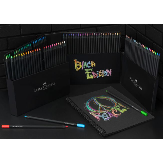 Creioane colorate 100 culori black edition faber-castell