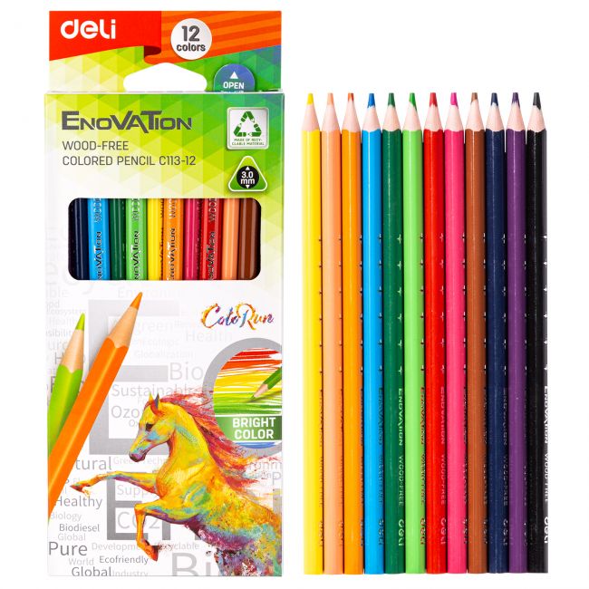 Creioane colorate plastic 12 culori deli