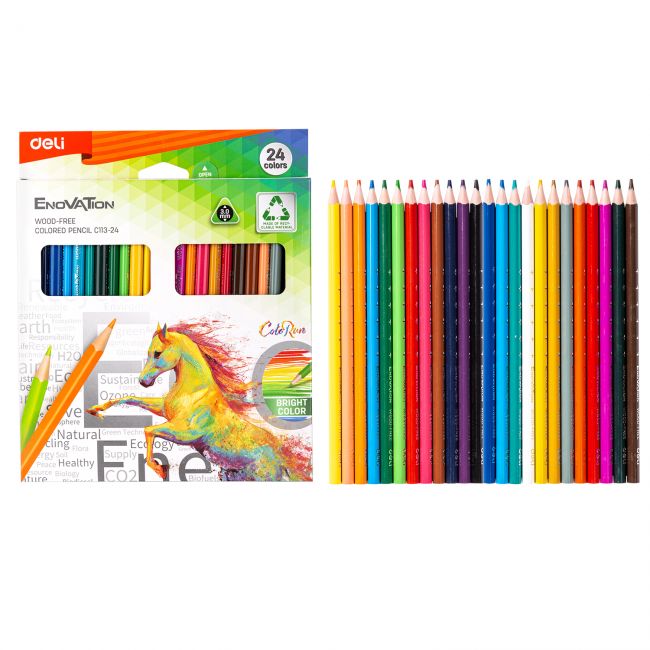 Creioane colorate plastic 24 culori deli