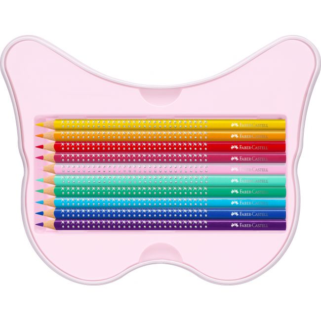 Set cadou 20 creioane colorate sparkle butterfly faber-castell