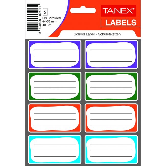 Etichete scolare 40/set asortate tanex